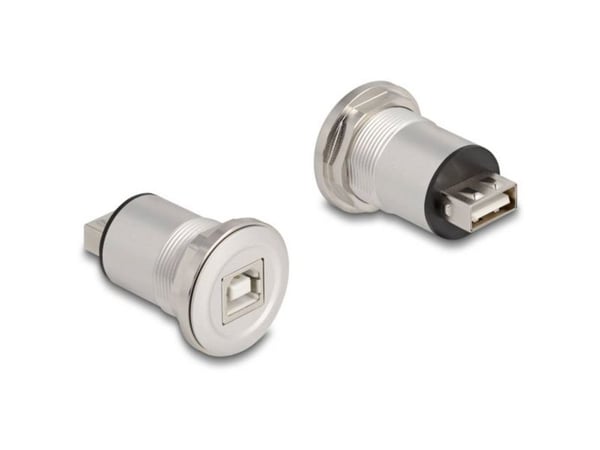 Delock USB 2.0 Type-A Type-B naaras paneeliasennusliitin alumiininen