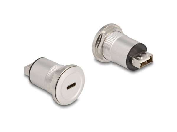 Delock USB 2.0 Type-C Type-A naaras paneeliasennusliitin alumiininen