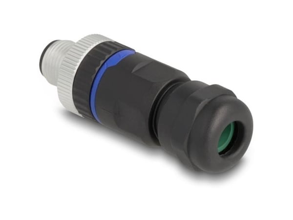 Delock - Strømkontakt - 4-stifts M12-A (hunn) til skrueterminal - 250 V - 4 A - svart