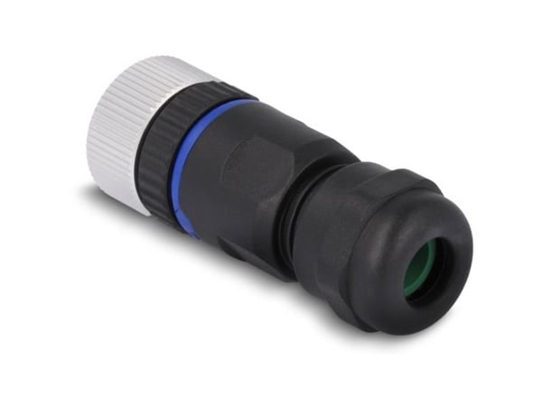 Delock - Strømkoblingsadapter - 4-pins M12 (hunn) til skrueterminal - 250 V - 4 A - A-kodet - svart