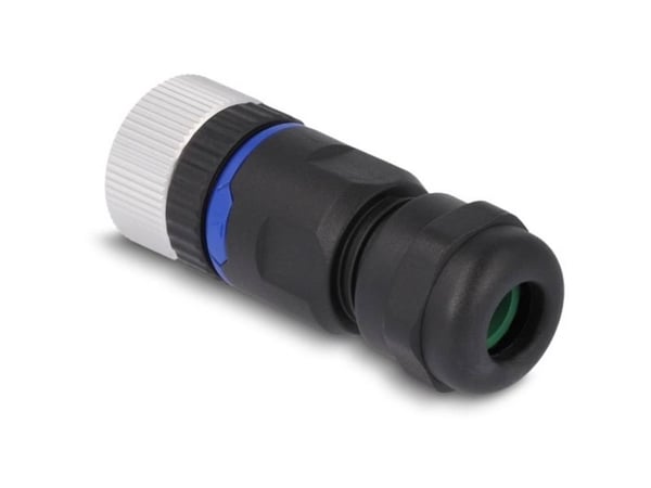 Delock - Nettverkkontakt - 5-pins M12 (hunn) til 5-pole screw terminal (hunn) - 20 mm - IP67 - A-coded - svart