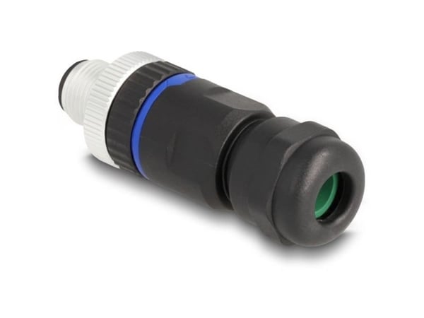 Delock - Strømkontakt - 5 pin M12-A (hunn) til skrueterminal - 60 V - 4 A - svart