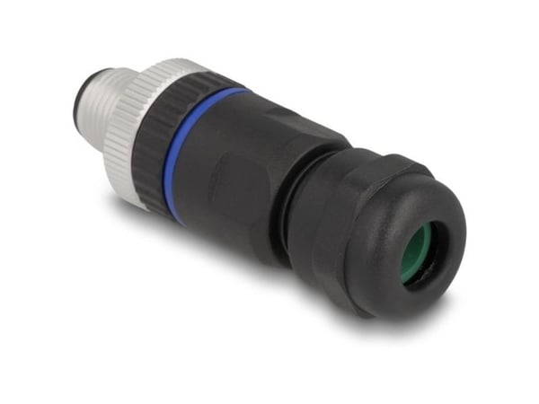 Delock M12 kontakt A-kodet 8 pins plugg for montering med skrukobling