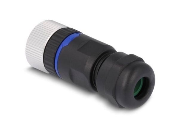 Delock - Nettverkkontakt - 8-pins M12 (hunn) til 8-pole screw terminal (hunn) - 20 mm - IP67 - A-coded - svart