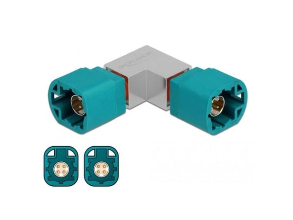 Delock - Data-adapter - HSD Z hann til HSD Z hann - RAL 5021, vannblå - vinklet