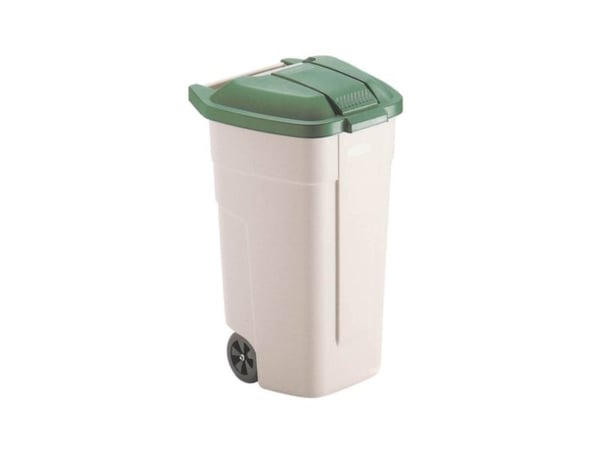 Låg, Rubbermaid, 56x51,5x8cm, grøn, plast, til tohjulet container