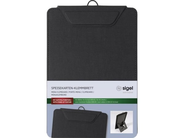 Sigel KB101 menykortshållare DIN A5 svart (B x H) 16,5 x 23,5 cm (KB101)