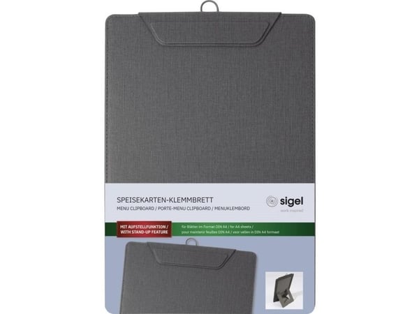 Sigel klemhefter for meny-kort antrasitt (KB110)