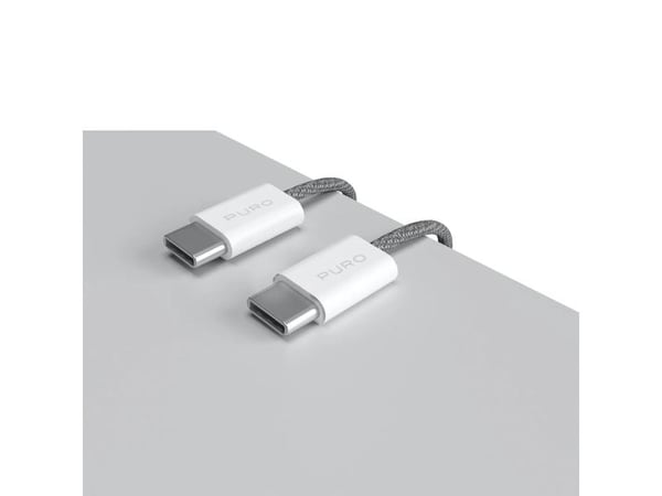 PURO PUCCCFABK415MTDKGREY, 1,5 m, USB C, USB C, USB 2.0, 0,48 Gbit/s, Grå