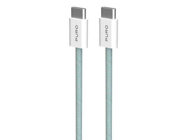 PURO PUCCCFABK415MTNGRN, 1,5 m, USB C, USB C, USB 2.0, Grønn, Hvit