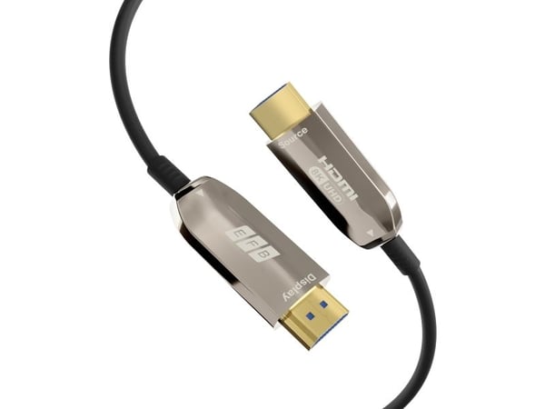 EFB Elektronik HDMI-21-00007, 20 m, HDMI-tyyppi A (vakio), HDMI-tyyppi A (vakio), 3D, 48 Gbit/s, musta, Ruostumaton teräs