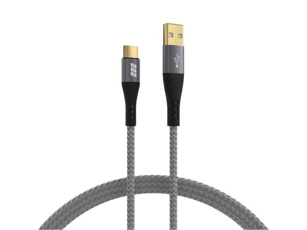EFB Elektronik USB-AC-00004, 3 m, USB A, USB C, USB 2.0, 0,48 Gbit/sek., Sort, Grå