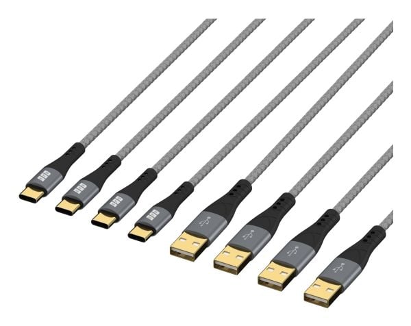 EFB Elektronik USB-AC-00005, USB A, USB C, USB 2.0, 0,48 Gbit/s, musta, harmaa