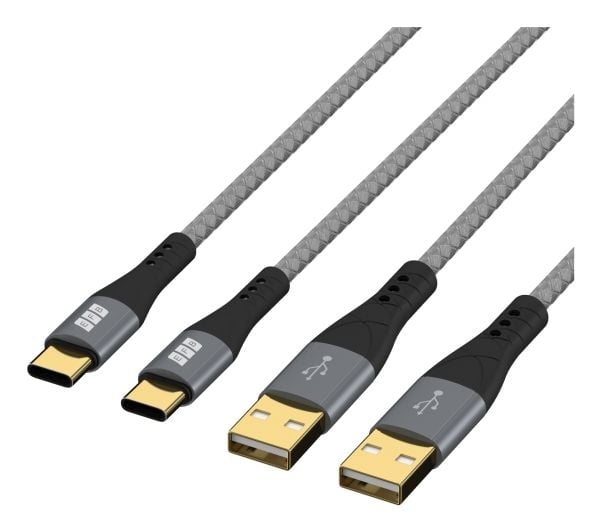 EFB Elektronik USB-AC-00007, 2 m, USB A, USB C, USB 2.0, 0,48 Gbit/s, musta, harmaa