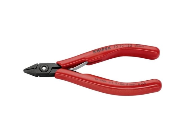 Knipex 75 12 125, Diagonal tang, Stål, Plast, Rød, 125 mm, 80 g