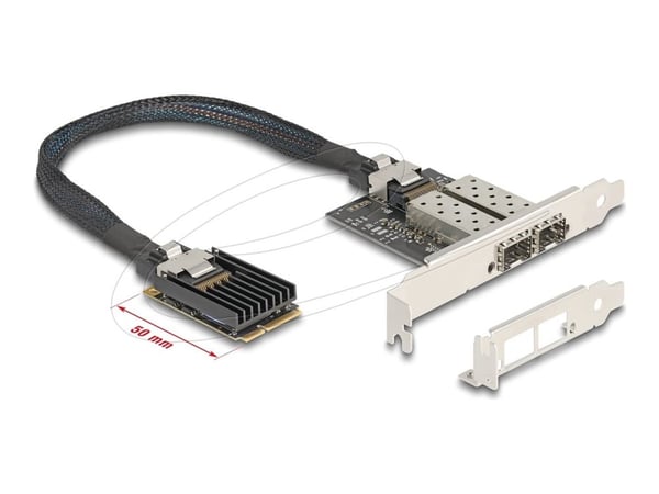 Delock - Nettverksadapter - PCIe Mini Card lav profil - Gigabit SFP x 2