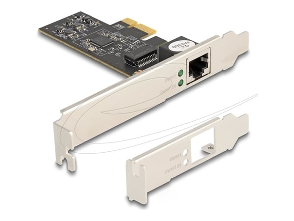 Delock - Nettverksadapter - PCIe 3.0 lav profil - 10M/100M/1G/2.5G/5G Gigabit Ethernet x 1