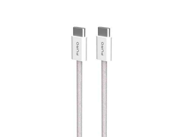PURO PUCCCFABK415MTBEG, 1,5 m, USB C, USB C, USB 2.0, Beige, Hvit