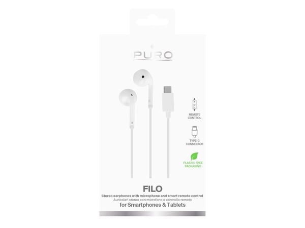 PURO PUIPHF32USBCWHI, Koblet med ledninger (ikke trådløs), Samtaler/musikk, 14 g, Hodesett, Hvit