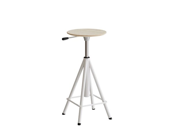 Taburet Atlas 2117, hvidpigm. egelaminat, grønt stel Vip H: 600-720 mm