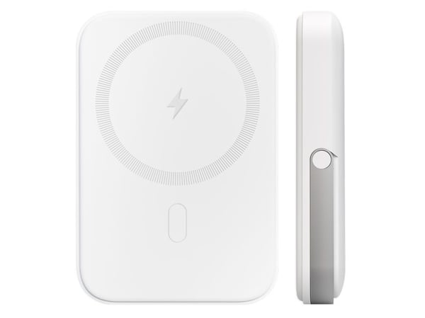 PURO Stand Power Mag, 5000 mAh, Lithium Polymer (LiPo), Trådløs lading, 5 V, Sølv, Hvit