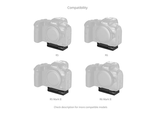 SmallRig MD5424, Levykiinnitys, musta, Alumiini, Polykarbonaatti (PC), 1/4-20", Canon: EOS R5 / R5 C / R5 Mark II / R6 / R7 / R10 Tracking Tags: Ap...