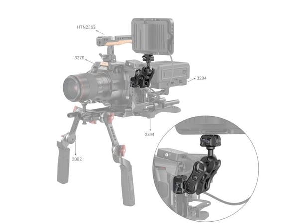 SmallRig 3515C, Jalustan varsi, musta, Alumiini, Ruostumaton teräs, 1/4-20", 142,4 mm, 58,8 mm