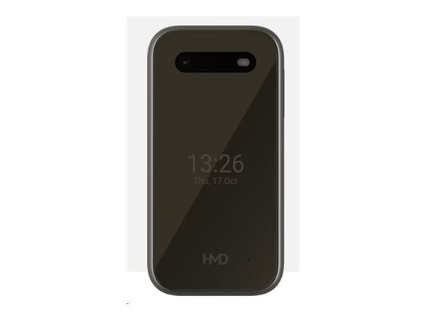 HMD 2660 Flip - 4G-ominaisuuspuhelin - dual-SIM - RAM 64 MB / Sisäinen muisti 128 MB - microSD-korttipaikka - takakamera 0,3 MP - musta - musta