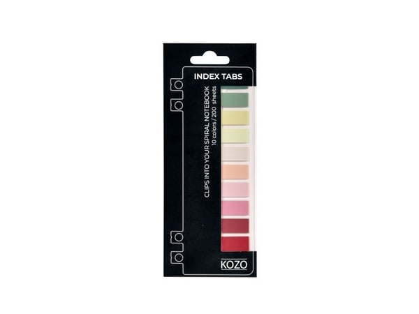 KOZO Index Tabs 10 väriä Blush (punertava)
