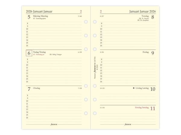Refill Personal 2026 Week Per Posting Ruotsi/Tanska/Norja