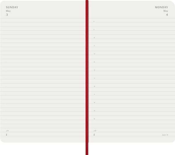 Moleskine Classic Soft 12M Daily Large Rød 2026