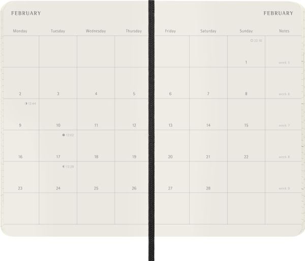 Classic Soft 12M MonthNote fickkalender 2026 (svart)
