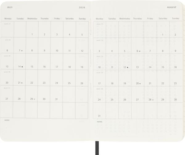 Classic Soft 12M MonthNote fickkalender 2026 (svart)