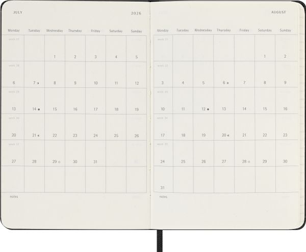 Classic Hard 12M Weekly Horizontal Pocket Sort 2026
