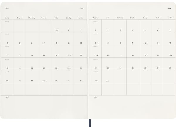Classic Soft 12M Week Note XL Sapphire Blue 2026