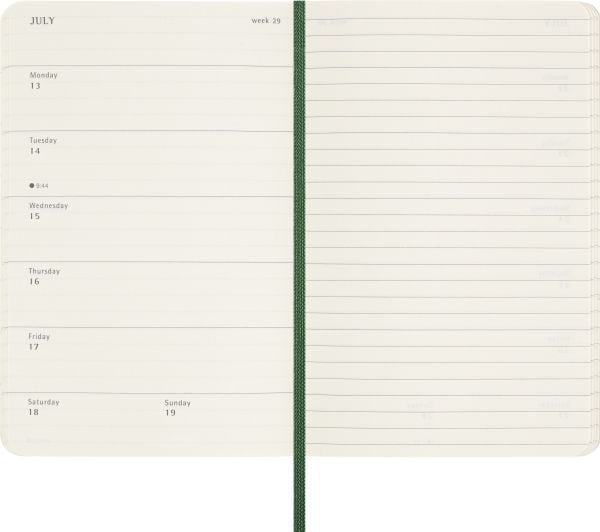 Classic Soft 12M Week Note Pocket Myrtle Green 2026