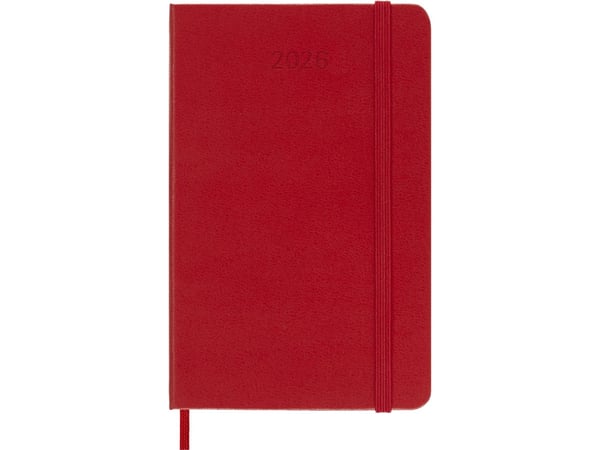 Classic Hard 12M veckoplanerar anteckningsbok Pocket röd 2026