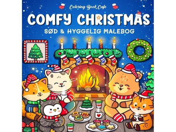 Målarbok: Comfy Christmas – Cozy Coloring | Coloring Book Cafe | Kieli: Tanska
