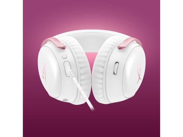 HyperX Cloud III – gaming-headset (vitt/rosa), Kabel, 10 - 21000 hz, Spela, 308 g, Headset, Rosa, Vit