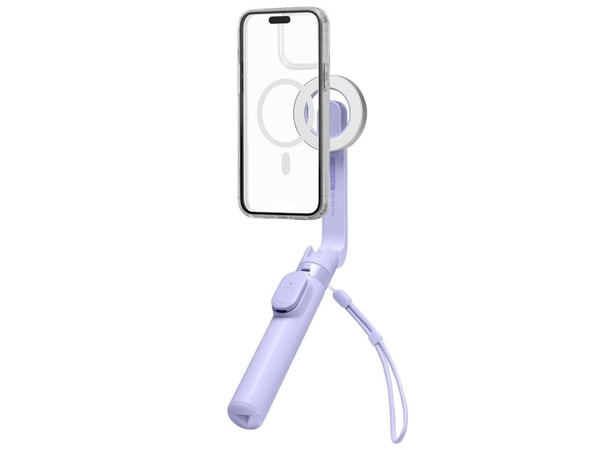 Spigen MagSafe Tripod Selfie Stick, Smartphone, Lavendel, Apple, Akrylnitril butadienstyren, Aluminium, Polykarbonat (PC), Silikon, 2 kg, 62 cm