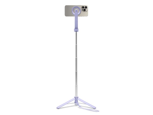 Spigen MagSafe Tripod Selfie Stick, Smartphone, Lavendel, Apple, Akrylnitril butadienstyren, Aluminium, Polykarbonat (PC), Silikon, 2 kg, 62 cm