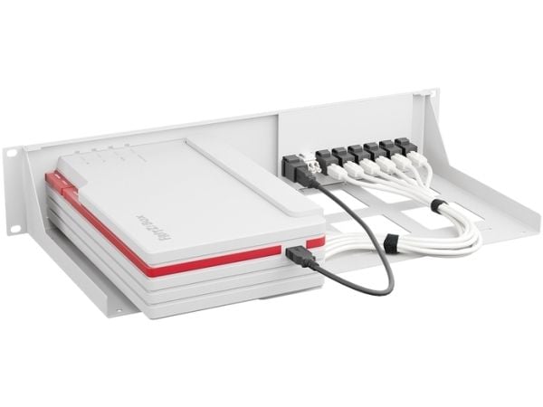 Rackmount.IT RM-FB-T8 - Monteringssett for nettverksenhet - rackmonterbar - signalhvit - 2U - 19"