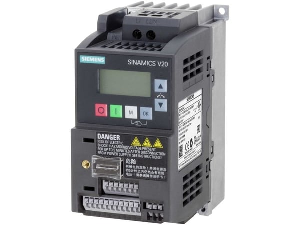 SINAMICS V20 1AC200-240V -10/+10% 47-63HZ nimellisvirta 0,55KW, koko: FSAB 68x142x128(WXHXD), integroitu