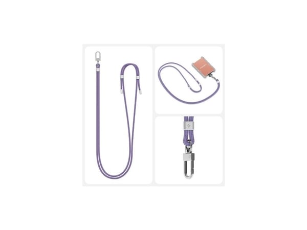 Spigen Cross Body Strap 2, Nakkestropp, Lilla, Stoff, Metall, Universell, 1 stykker
