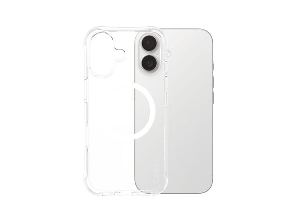 PanzerGlass CARE™ by ® Samba Case Transparent w. White MagSafe iPhone 17 | Bulk, Suojus, Apple, Apple - iPhone 17, Läpinäkyvä