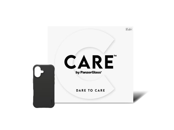 CARE by PanzerGlass - Baksidedeksel for mobiltelefon - MagSafe-samsvar - termoplast-polyuretan (TPU) - samba svart - for Apple iPhone 17