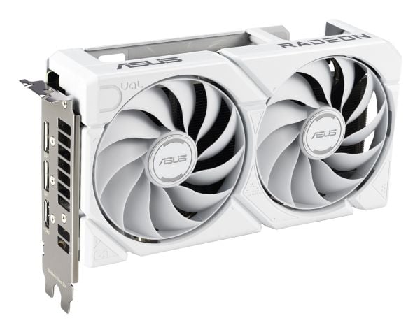 ASUS Dual -RX9060XT-16G-WHITE, Radeon RX 9060 XT, 16 GB, GDDR6, PCI Express 5.0, 2 vifte(r)