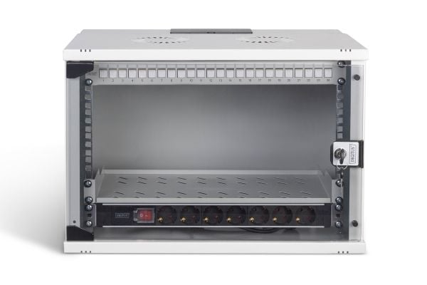 Digitus SOHO PRO Series - Skap - 540x400 mm (WxD) - veggmonterbar - RAL 7035, lysegrå - 7U - 19"