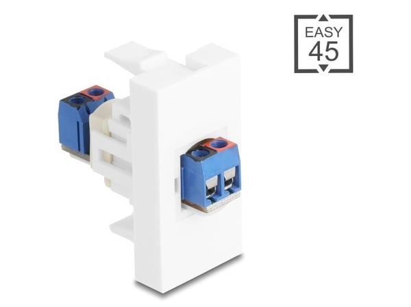Delock - Easy 45 - snäppbar modul - 2-stifts terminalblock - 1 grupp - vit