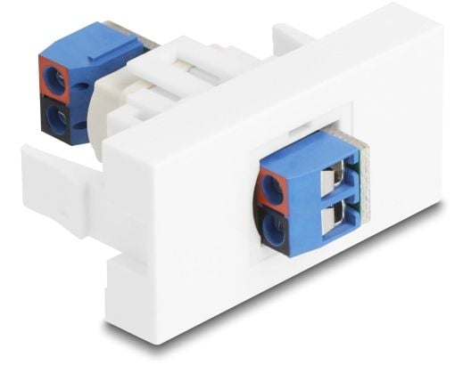 Delock - Easy 45 - snäppbar modul - 2-stifts terminalblock - 1 grupp - vit